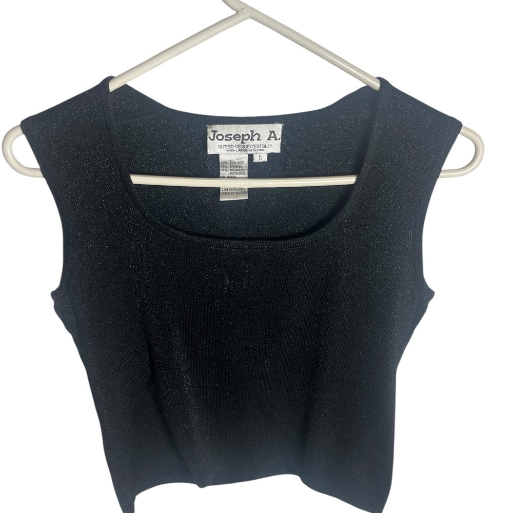Joseph A Black Glitter Crop Top